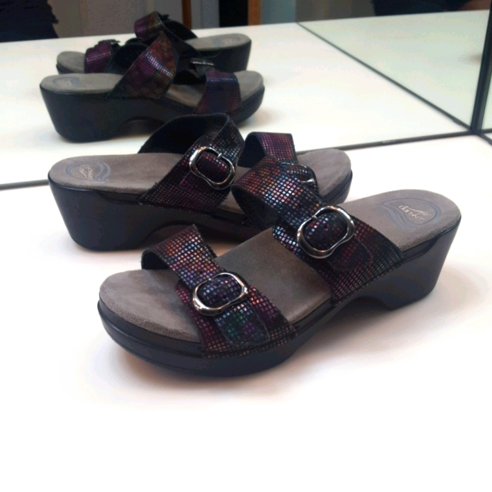 DANSKO SOPHIE LEATHER PRINTED UPPER SANDAL